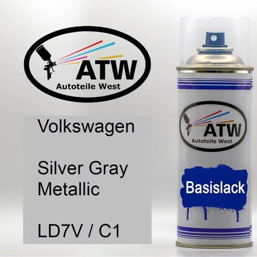 Volkswagen, Silver Gray Metallic, LD7V / C1: 400ml Sprühdose, von ATW Autoteile West.